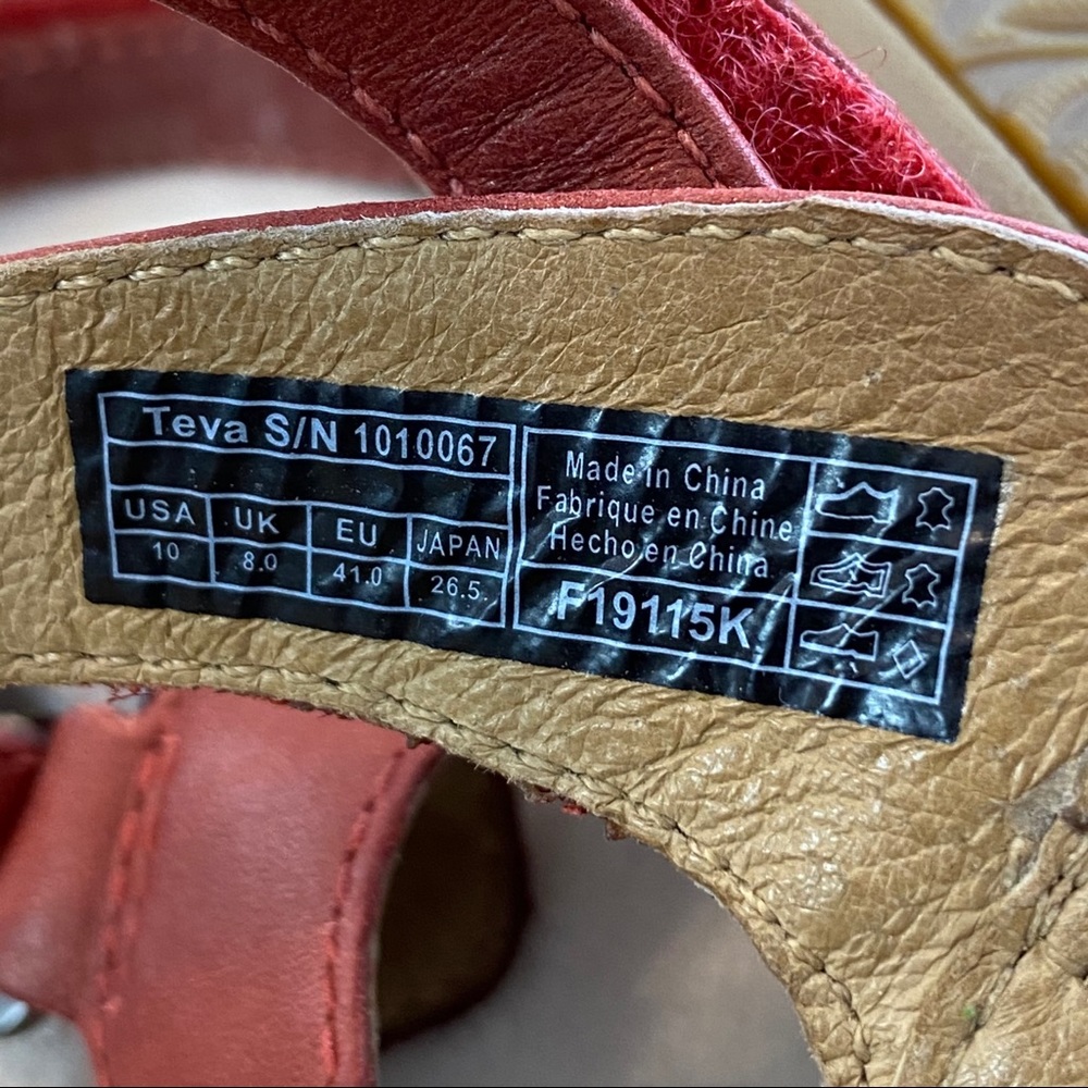Teva Women's Red Cork Footbed Sandals - Picture 10 of 15